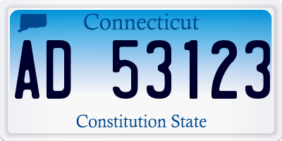 CT license plate AD53123