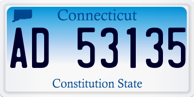CT license plate AD53135
