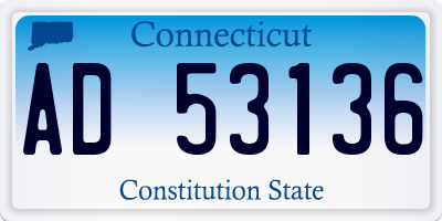 CT license plate AD53136