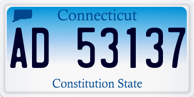 CT license plate AD53137