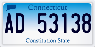 CT license plate AD53138