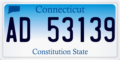 CT license plate AD53139