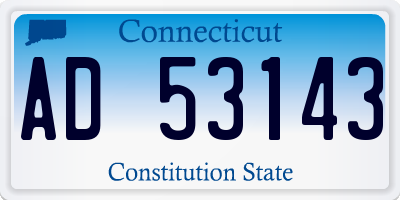 CT license plate AD53143