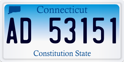 CT license plate AD53151