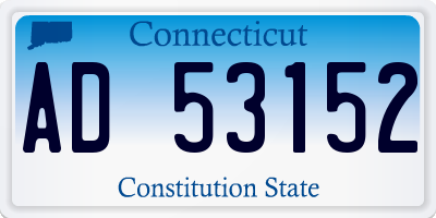 CT license plate AD53152