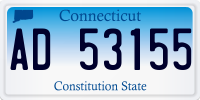 CT license plate AD53155