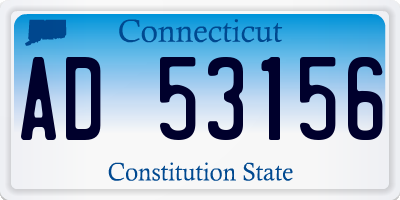 CT license plate AD53156