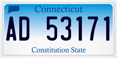 CT license plate AD53171