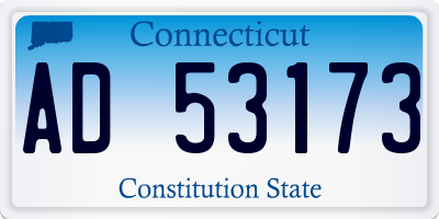 CT license plate AD53173