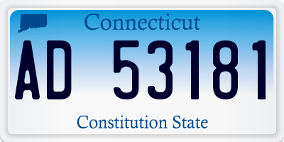 CT license plate AD53181