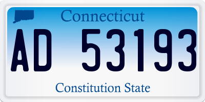 CT license plate AD53193