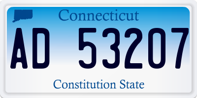 CT license plate AD53207