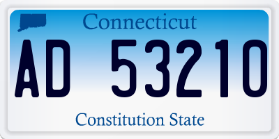 CT license plate AD53210