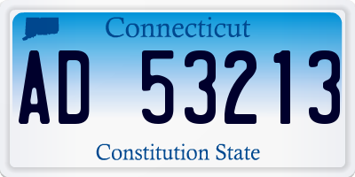 CT license plate AD53213