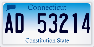 CT license plate AD53214