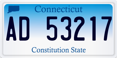 CT license plate AD53217
