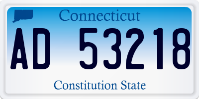 CT license plate AD53218