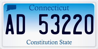 CT license plate AD53220