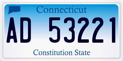 CT license plate AD53221
