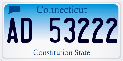 CT license plate AD53222