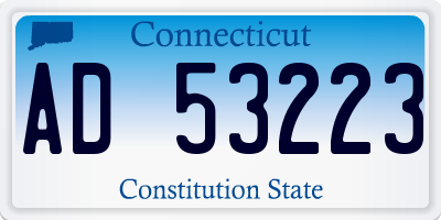 CT license plate AD53223