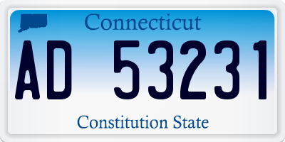 CT license plate AD53231