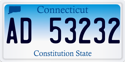 CT license plate AD53232