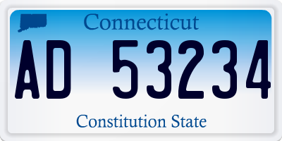 CT license plate AD53234