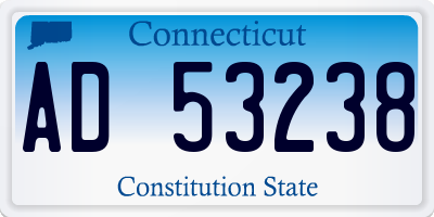 CT license plate AD53238