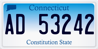 CT license plate AD53242