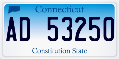 CT license plate AD53250