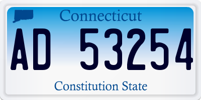 CT license plate AD53254