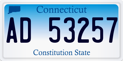 CT license plate AD53257