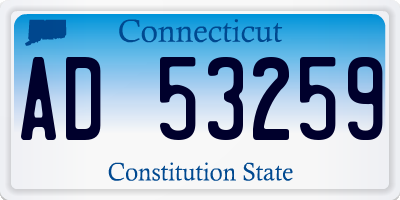 CT license plate AD53259