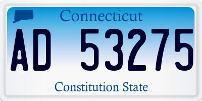 CT license plate AD53275