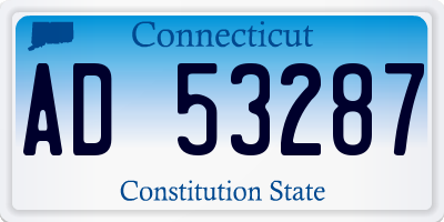 CT license plate AD53287