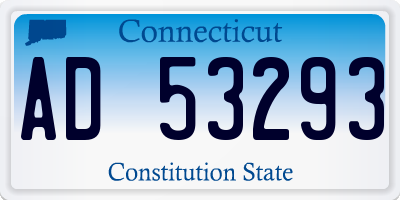 CT license plate AD53293