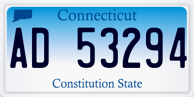 CT license plate AD53294