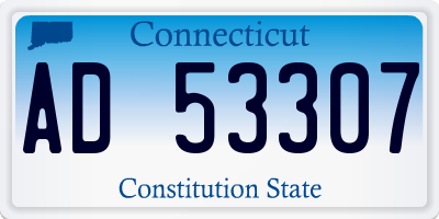 CT license plate AD53307