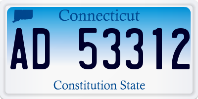 CT license plate AD53312