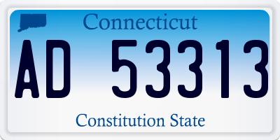 CT license plate AD53313
