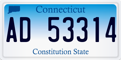 CT license plate AD53314