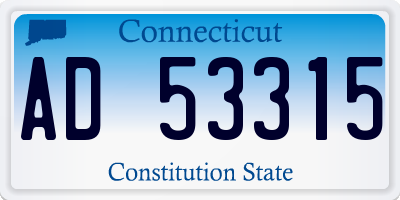 CT license plate AD53315
