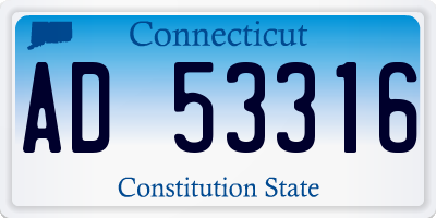 CT license plate AD53316