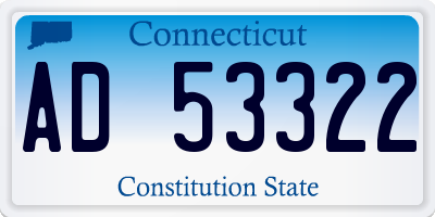 CT license plate AD53322