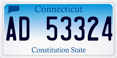 CT license plate AD53324