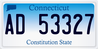 CT license plate AD53327
