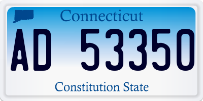 CT license plate AD53350
