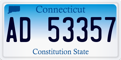 CT license plate AD53357