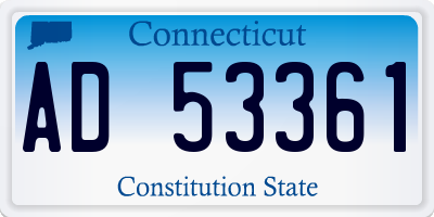CT license plate AD53361